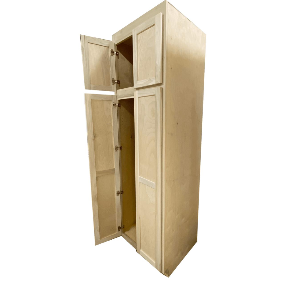 Kitchen Utility Pantry Cabinet | Unfinished Poplar | Shaker Style | 84x30x24 in